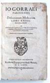 GORRIS, JEAN DE. Definitionum medicarum libri XXIIII.  1578